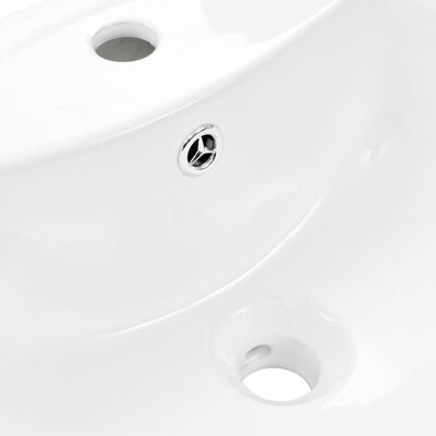 vidaXL fritstående håndvask med piedestal keramik hvid 520 x 440 x 190 mm