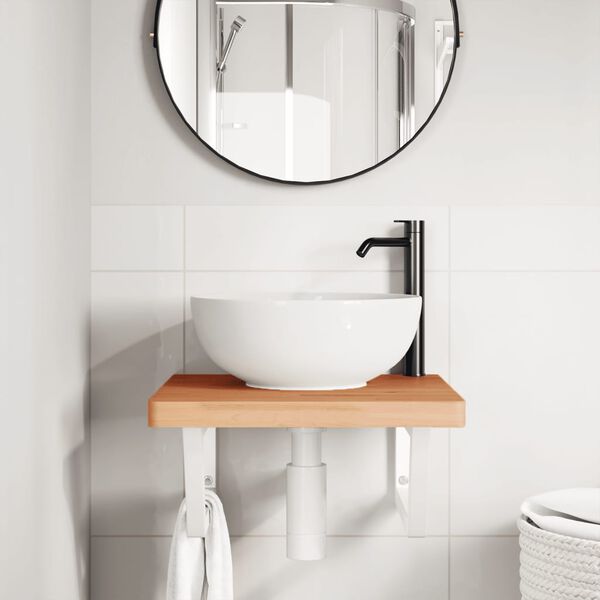 vidaXL badev&aelig;relseshylde st&aring;l og massivt b&oslash;getr&aelig;