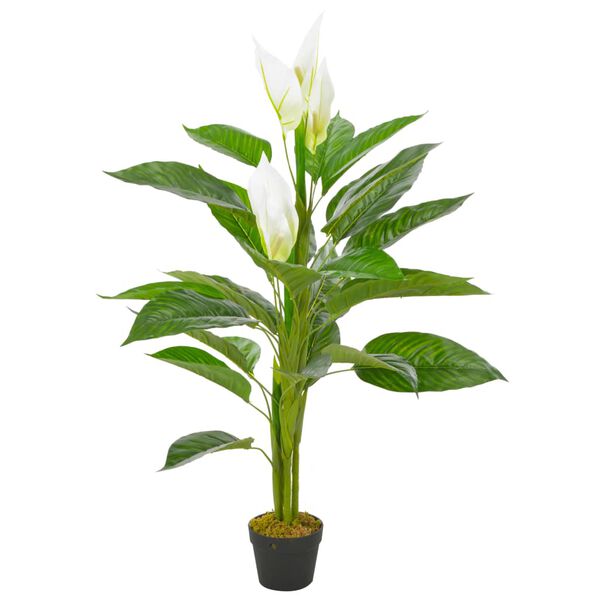 vidaXL kunstig plante flamingoblomst med urtpotte hvid 115 cm