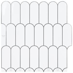 vidaXL Fjerflise 50 stk. Hvid gr&aring; 30 x 30 cm Polyurethan og PET