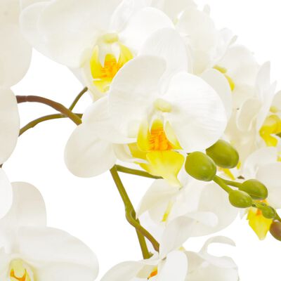 vidaXL kunstig plante orkidé med urtepotte hvid 60 cm