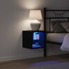 vidaXL LED V&aelig;ghylde Bedside Cabinet med Sort Konstrueret tr&aelig;