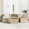 vidaXL Havesofa S&aelig;t med pude med opbevaring 7 pcs Beige Poly rattan