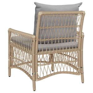 vidaXL Have Stol med pude Beige 73 x 61 x 77 cm polyrattan