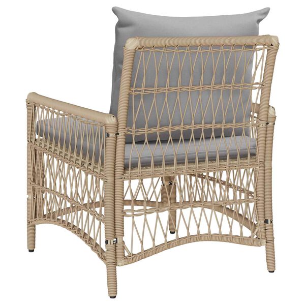 vidaXL Have Stol med pude Beige 73 x 61 x 77 cm polyrattan