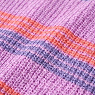 Sweater til børn str. 92 strikket lilla og lyserød