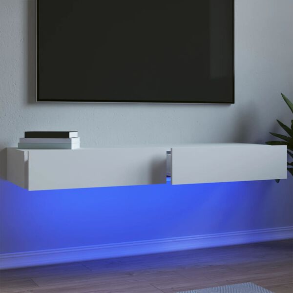 vidaXL tv-borde 2 stk. med LED-lys 60x35x15,5 cm hvid