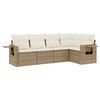 vidaXL sofas&aelig;t til haven 5 dele med hynder polyrattan beige