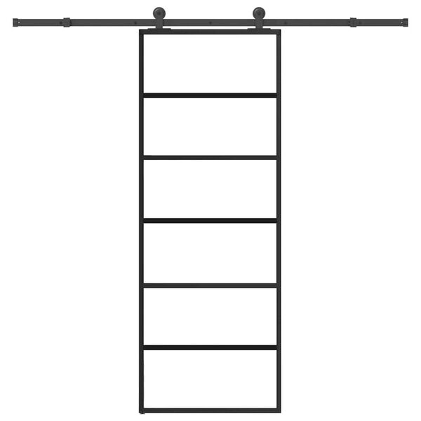 vidaXL skyded&oslash;r med hardwares&aelig;t 76x205 cm sikkerhedsglas aluminium