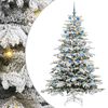 vidaXL Kunstigt Hinged Juletr&aelig; Hvid 210 cm PE og PVC