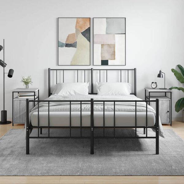 vidaXL sengeborde 2 stk. 40x42x62 cm konstrueret træ grå sonoma-eg