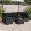 vidaXL Sofa S&aelig;t 7 pcs Sort polyrattan