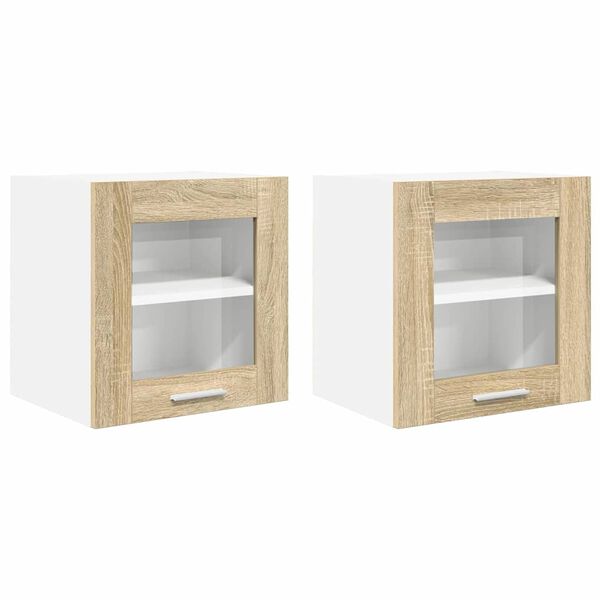 vidaXL H&aelig;ngeskab 2 pcs Sonoma eg 40 x 31 x 40 cm Konstrueret tr&aelig;