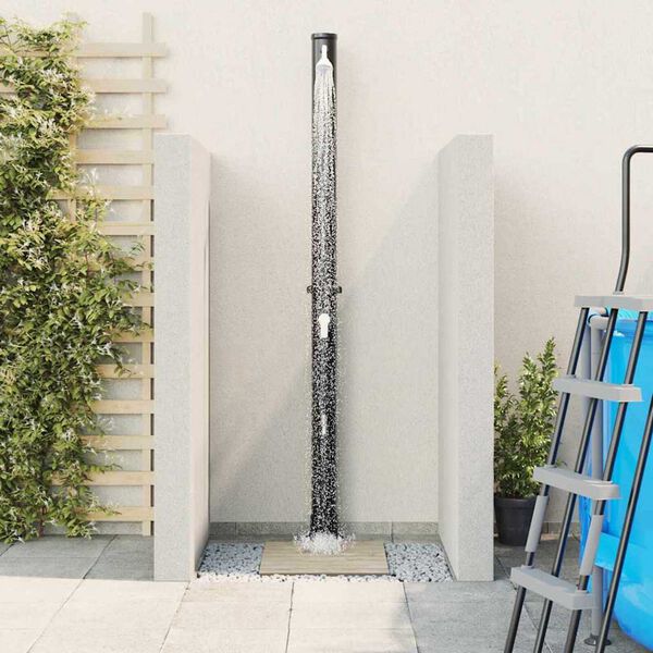 vidaXL Udendørs solbruser Sort 217 cm PVC og aluminium