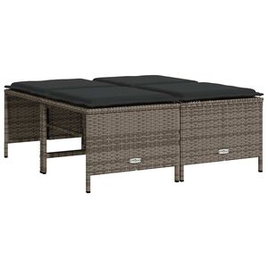 vidaXL haveskamler 4 stk. med hynder polyrattan gr&aring;