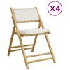vidaXL foldbare bistrostole 4 stk. med cremefarvede hynder bambus