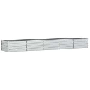 vidaXL h&oslash;jbed 400x80x45 cm galvaniseret st&aring;l s&oslash;lvfarvet