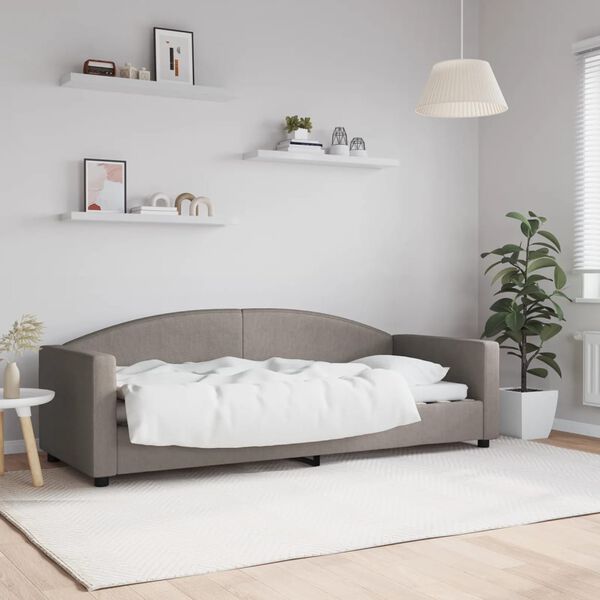 vidaXL daybed 80x200 cm stof gr&aring;brun