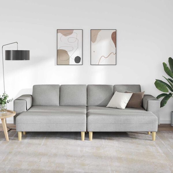 vidaXL Stue Sofa 3 pcs Skygr&aring; Polyester