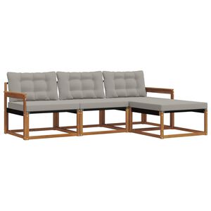 vidaXL Udend&oslash;rs sofagruppe med pude 4 pcs Naturlig og Lys Gr&aring;
