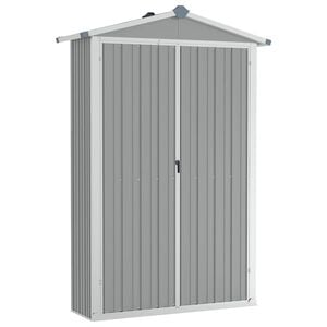vidaXL haveskur 116x45x175 cm galvaniseret st&aring;l gr&aring;