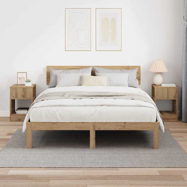 vidaXL Endebord 2 pcs Artisan Egetr&aelig; 30,5 x 30 x 45 cm Konstrueret tr&aelig;