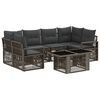 vidaXL Havesofa S&aelig;t 7 stk. Gr&aring; og M&oslash;rkegr&aring; polyrattan