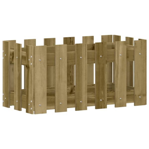 vidaXL plantekasse med stakitdesign 60x30x30 cm impr&aelig;gneret fyrretr&aelig;