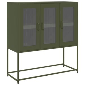 vidaXL skab 100,5x39x107 cm koldvalset st&aring;l olivengr&oslash;n