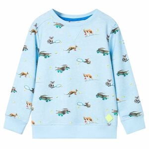 vidaXL Sweatshirt til b&oslash;rn str. 104 lys bl&aring;meleret
