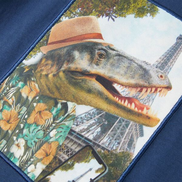 T-shirt til b&oslash;rn str. 128 m&oslash;rkebl&aring;