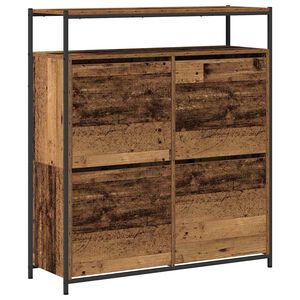 vidaXL Sko skab 100 x 34 x 112 cm Konstrueret tr&aelig; Gammelt tr&aelig;