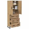 vidaXL Highboard med skuffe 2 pcs Artisan Egetr&aelig; 69,5 x 34 x 180 cm