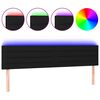 vidaXL sengegavl med LED-lys 160x5x78/88 cm stof sort
