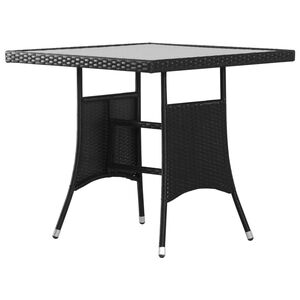 vidaXL havebord sort 80 x 80 x 74 cm polyrattan