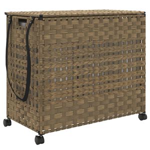 vidaXL vasket&oslash;jskurv med hjul 66x35x60 cm rattan