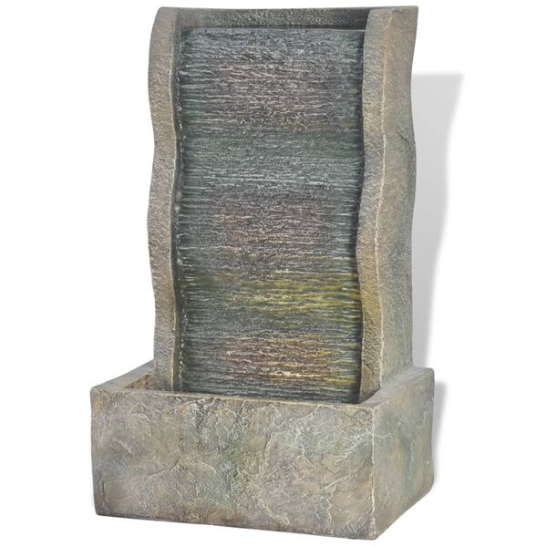 vidaXL indendørs springvand med LED-lysdioder, polyresin