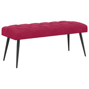 vidaXL B&aelig;nk med knap tufting Vinr&oslash;d 110 x 40 x 46 cm Fl&oslash;jl