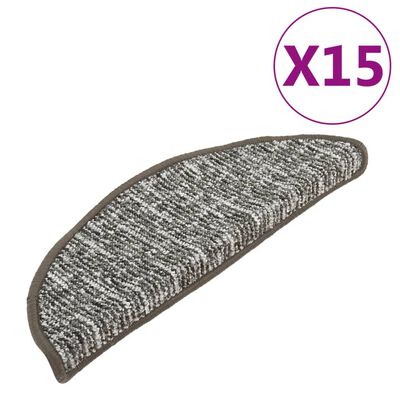vidaXL 15 stk. trappemåtter 65x21x4 cm antracitgrå