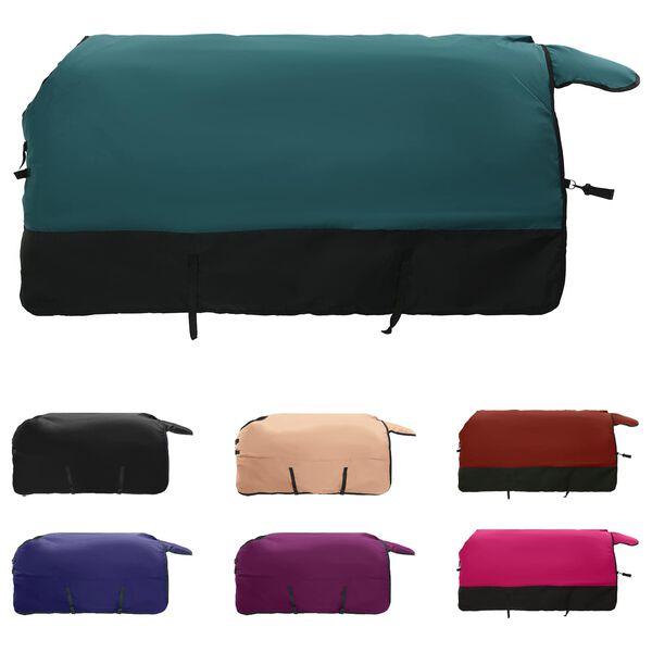 vidaXL Hestet&aelig;ppe M&oslash;rk Gr&oslash;n og Sort 105 cm Polyester