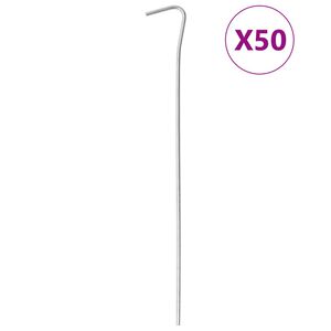 vidaXL teltpl&oslash;kker 50 stk. 23 cm &Oslash;3 mm galvaniseret st&aring;l