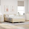 vidaXL Box spring seng med madras Creme 160 x 200 cm Stof