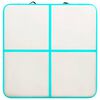 vidaXL oppustelig gymnastikmåtte med pumpe 200x200x10 cm PVC grøn