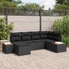 vidaXL Havesofa S&aelig;t med pude 6 pcs Sort polyrattan