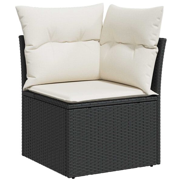 vidaXL Havesofa S&aelig;t 11 pcs Sort polyrattan