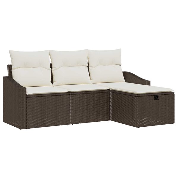 vidaXL Sofa Sæt med pude 4 pcs polyrattan