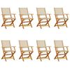 vidaXL Klapstole 8 stk. beige polyrattan og massivt tr&aelig;