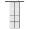 vidaXL skyded&oslash;r med hardwares&aelig;t 76x205 cm sikkerhedsglas aluminium