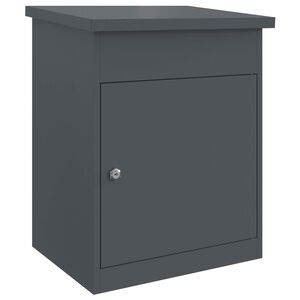 vidaXL Pakke drop boks med opbevaring Antracit 47,5 x 38 x 59 cm St&aring;l