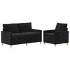 vidaXL Sofa S&aelig;t 2 pcs Sort Polyester
